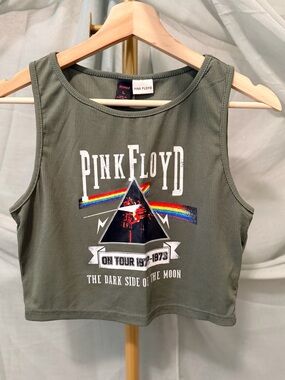 ROMWE Pink Floyd Tank Top - Olive Green